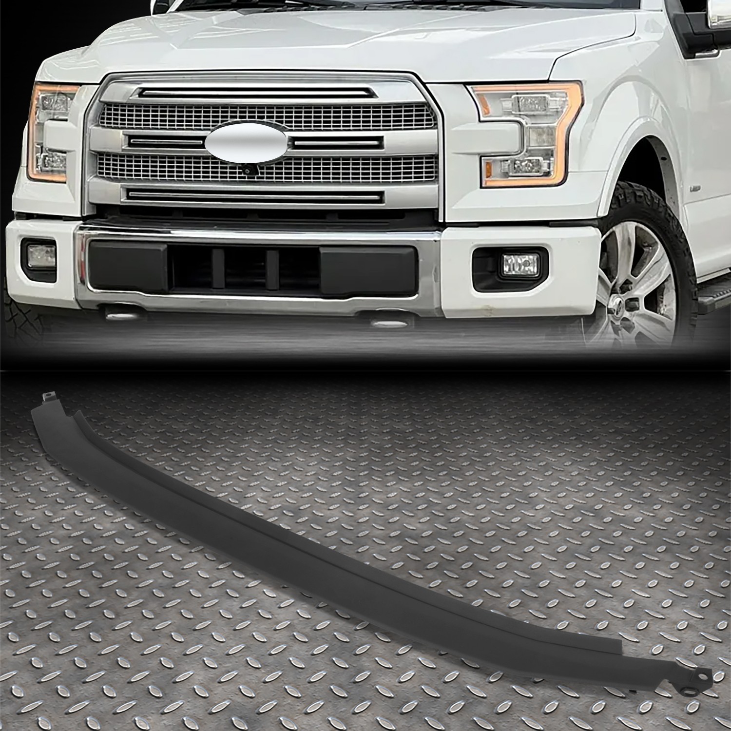 For 15-17 Ford F-150 OE Style Front Bumper Step Pad Molding Trim Black FO1019102
