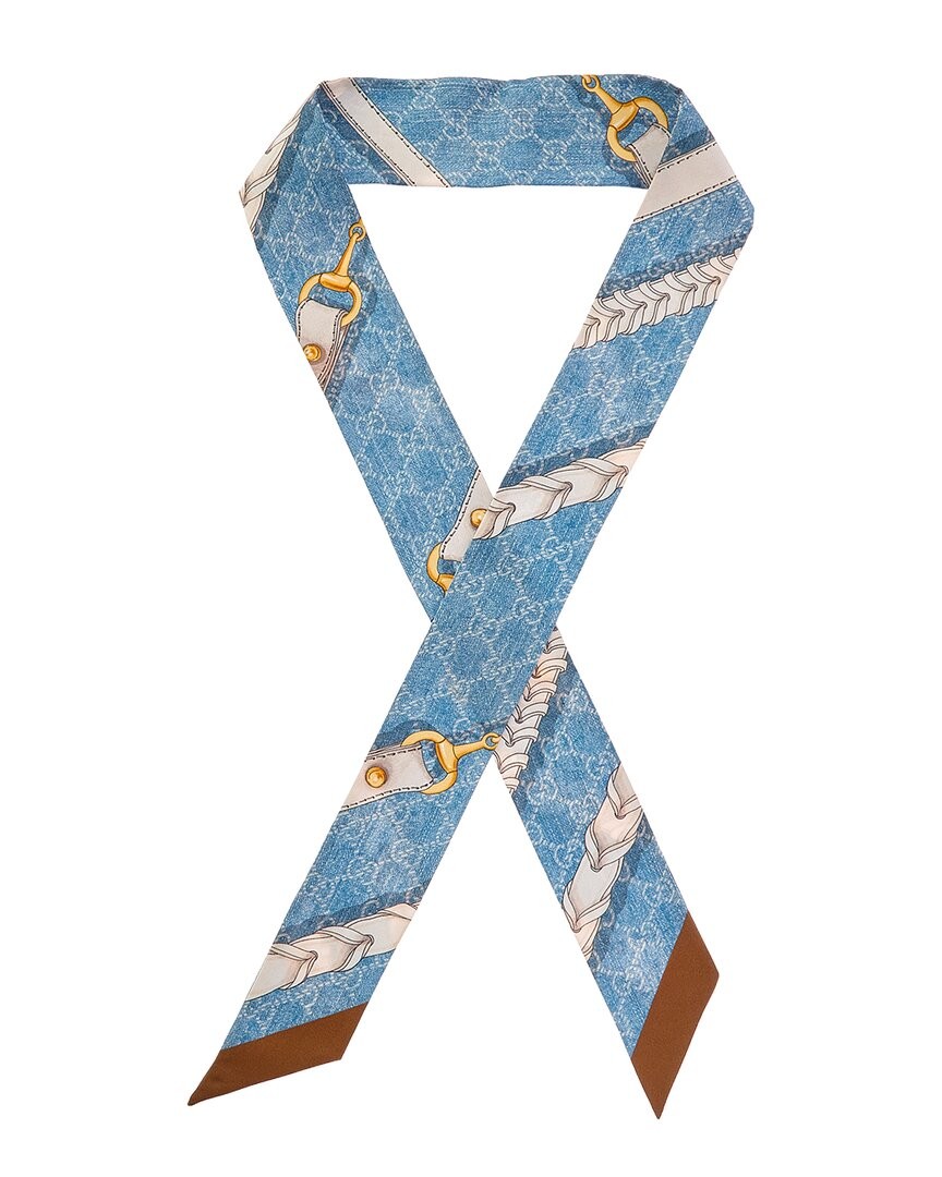 Gucci Silk Scarf Women's Blue