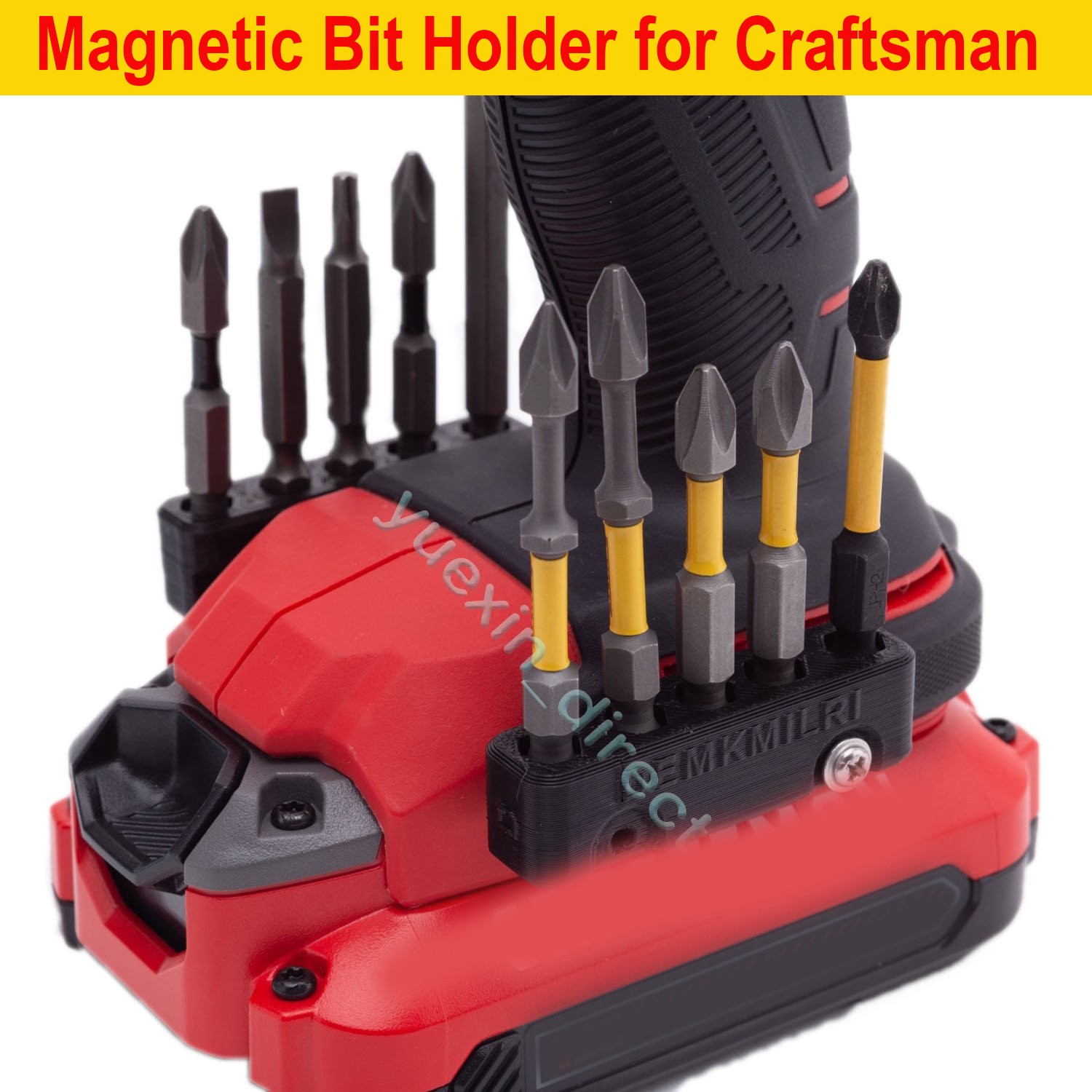 Magnetic Drill Bit Holder for Craftsman v-20 V20 Tools Bits Organizer(w/ Screw)