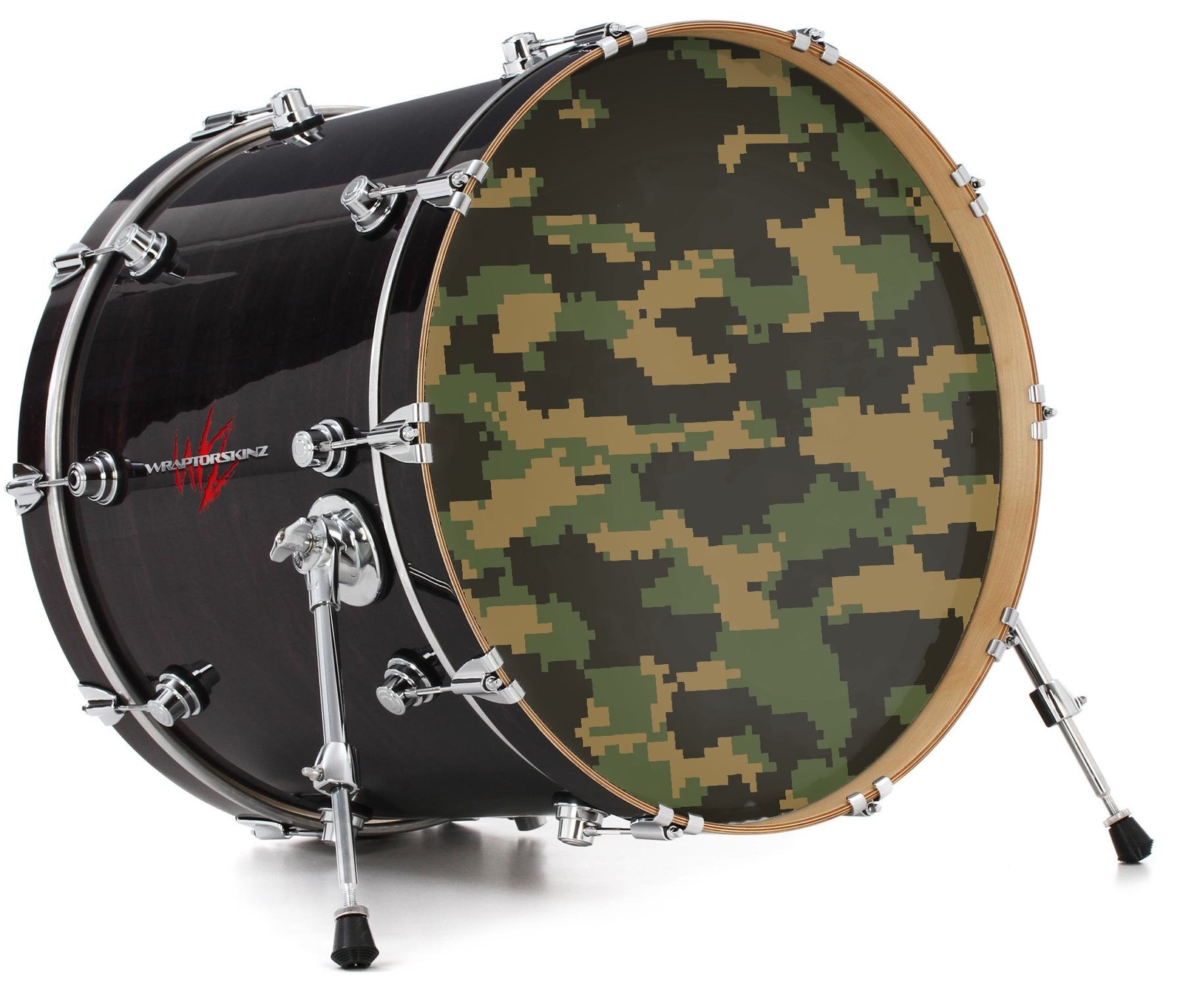 Vinyl Decal Skin for 20" Bass Kick Drum HeadtorCamo Digital Camo Timber