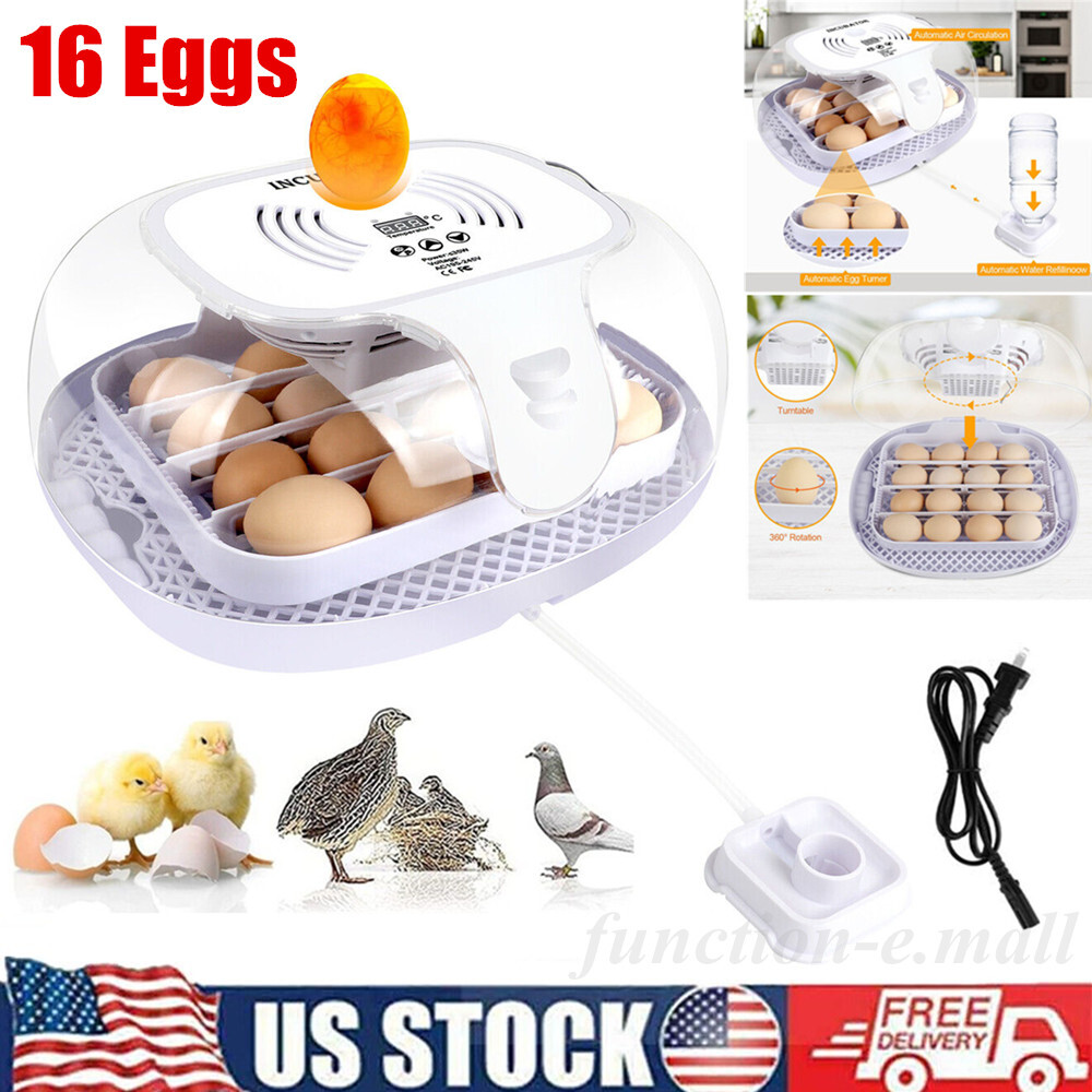 16 Eggs Auto-Turning Digital Incubator Automatic Hatch Chicken Duck Egg Turner