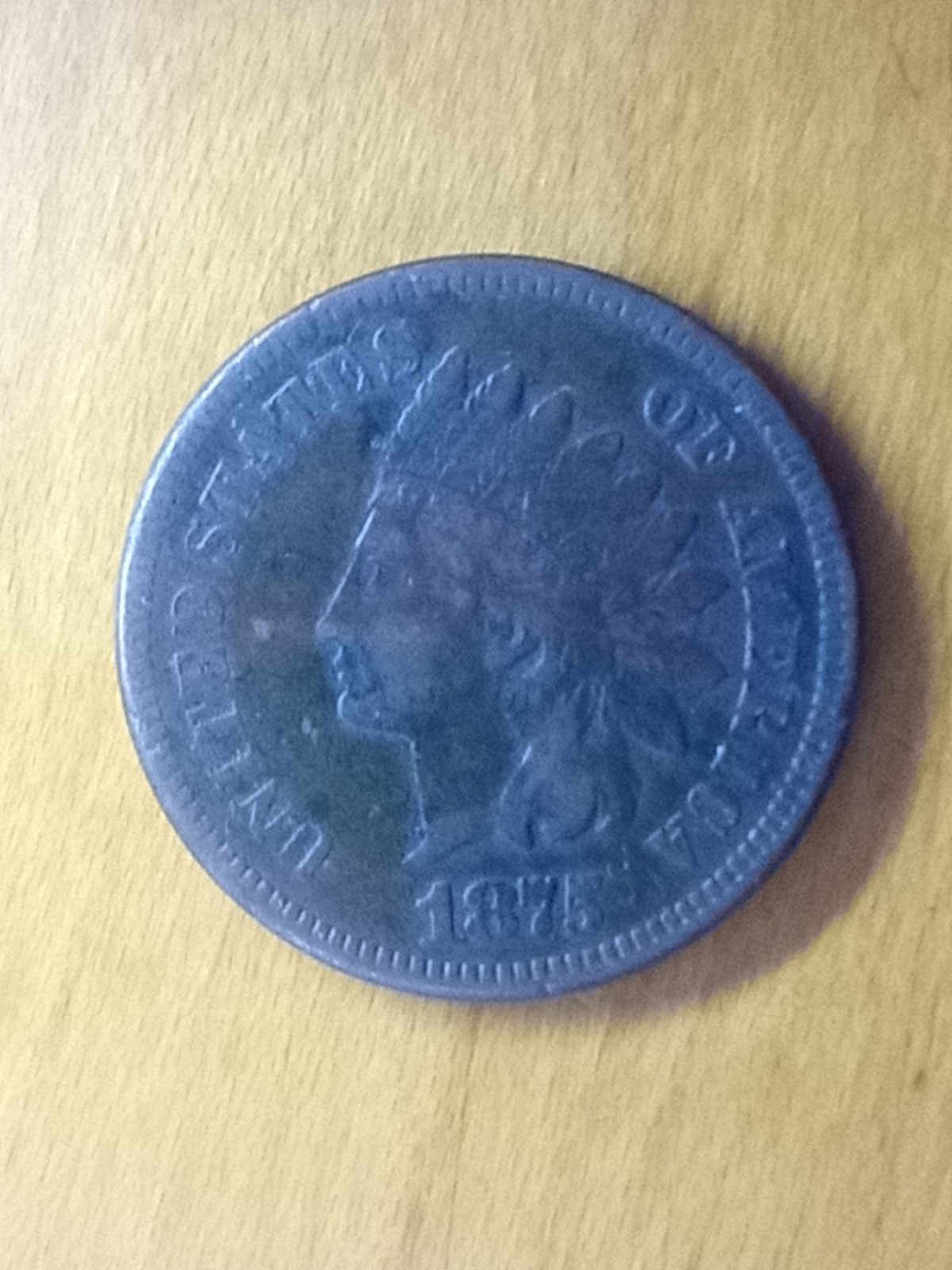 1875 Indian head penny #2, full liberty, only 14 million minted,brn, no diamonds