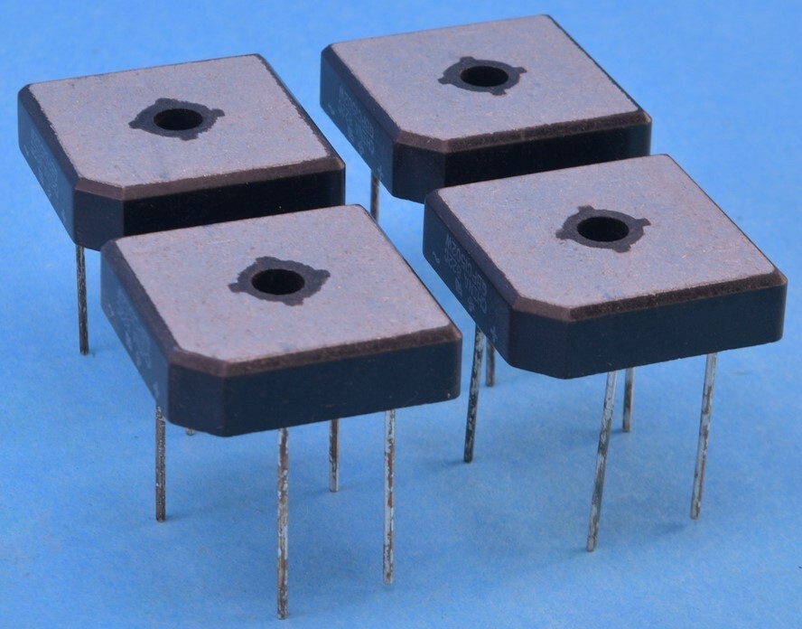 4 (Four) Vishay 200V 15A Full Wave Bridge Rectifiers Silver-Plated Leads