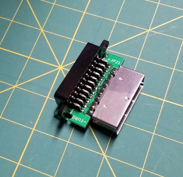 Female JP21/RGB-J/RGB-21 to Male Euro SCART BIDIRECTIONAL Adapter XRGB GSCARTSW