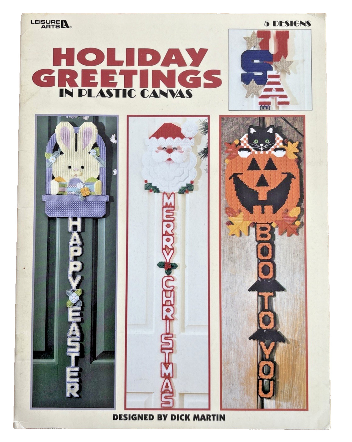 Plastic Canvas Pattern Booklet Holiday Greetings Leisure Arts -mm