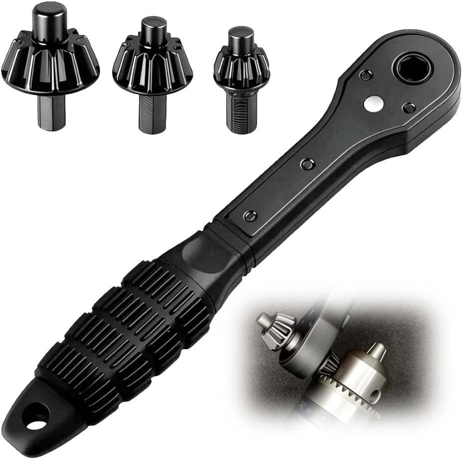 Drill Chuck Ratchet Wrench 3 in 1 Drill Press Chuck Key Replacement Tool Kit