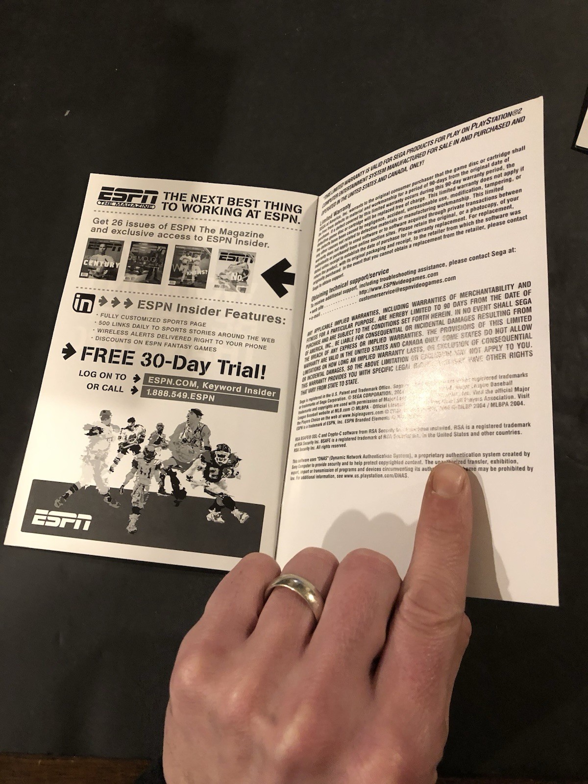 ESPN baseball 2004 ps2 Manual only