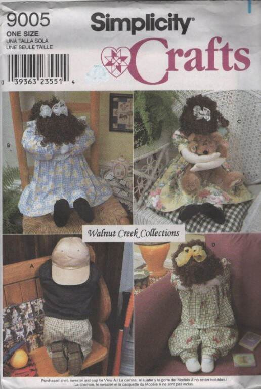 9005 SIMPLICITY CRAFTS 18" SEATED & 21" KNEELING DOLLS & CLOTHES