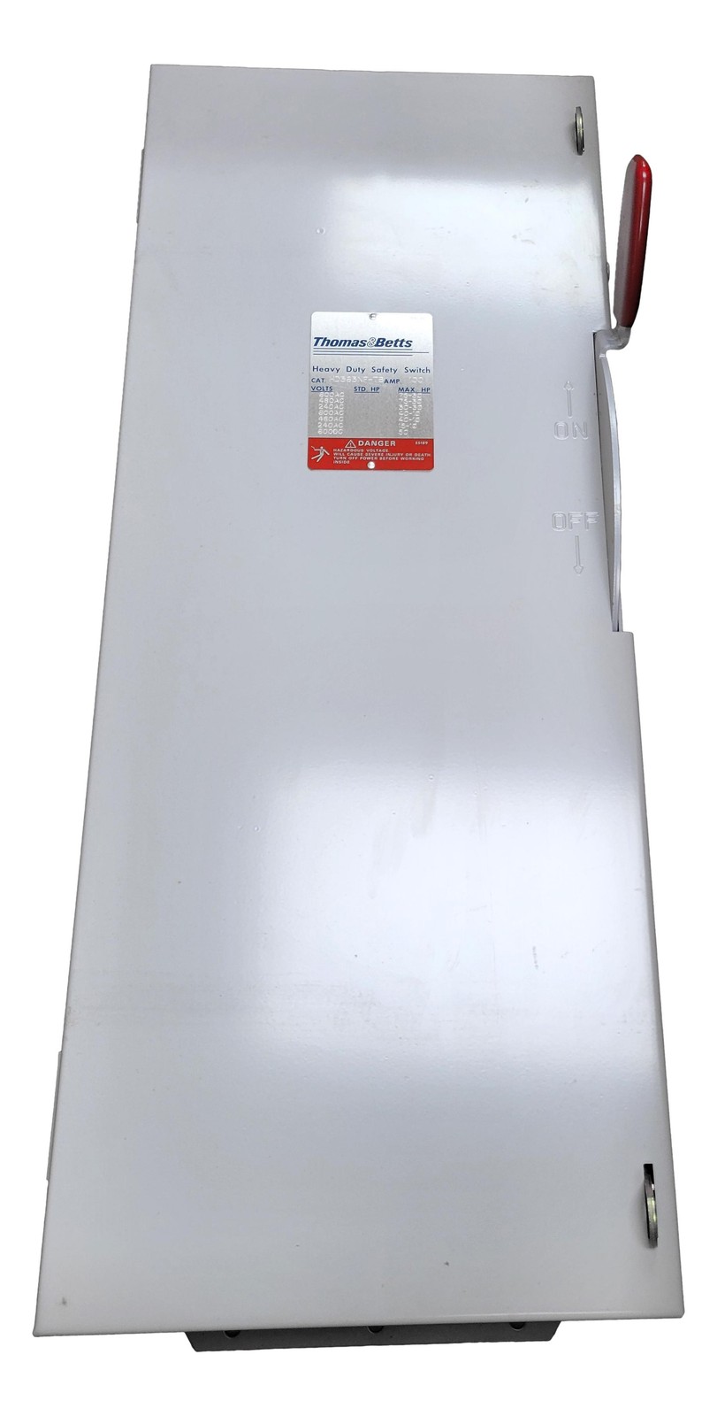 HD363NF-TB, Thomas & Betts, Heavy Duty Enclosed Switch 100A 600V 3 Pole