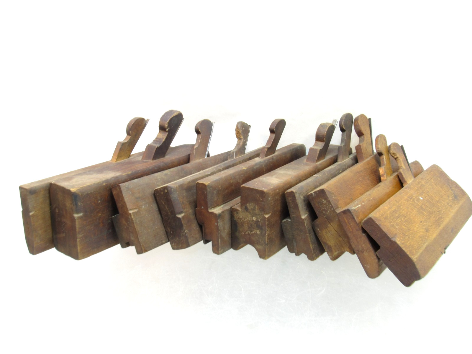 LOT K LOT OF 1O MOLDING PLANES HOLLOW ROUND AND SASH