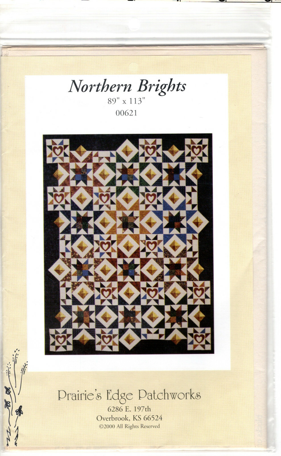 "Northern Brights" ©2000 Prairie's Edge Patchworks Quilt Pattern/Inst Pack 00621