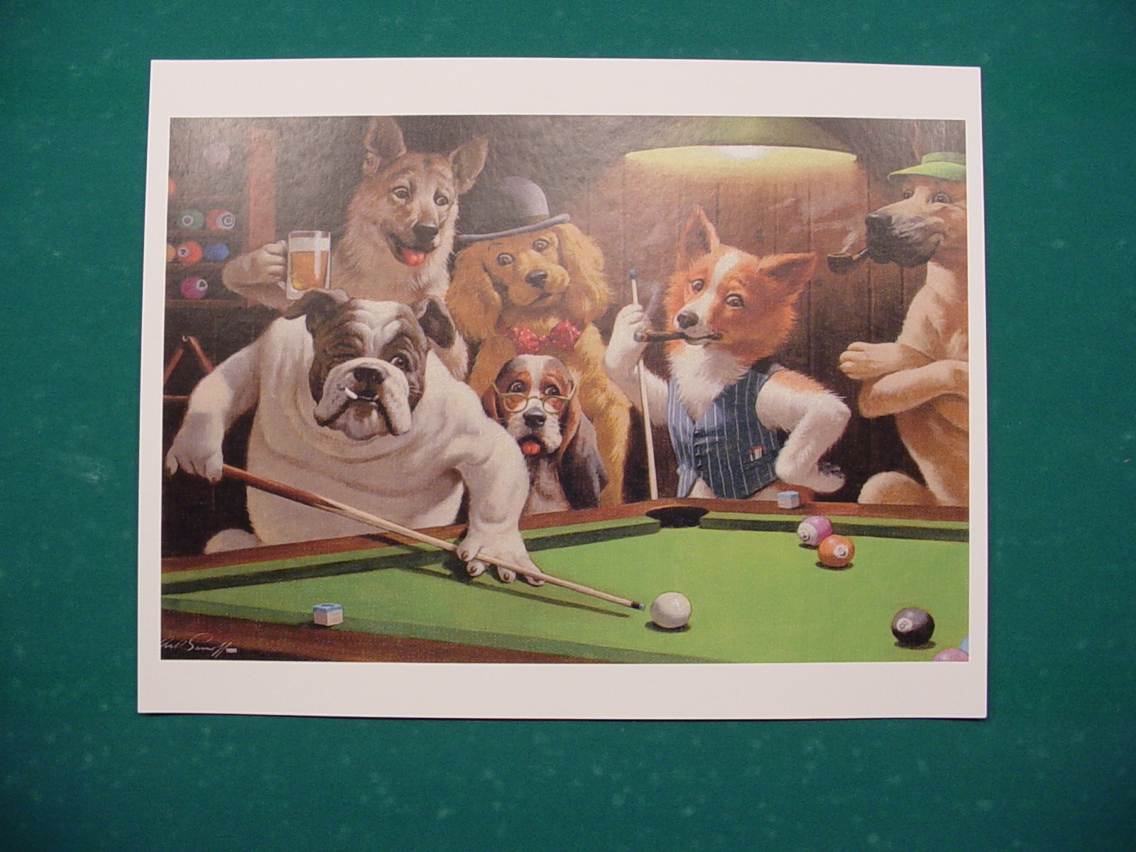 THE HUSTLER POOL DOGS POSTER HOME ART PRINT 11x14 billiards cue 18-0107
