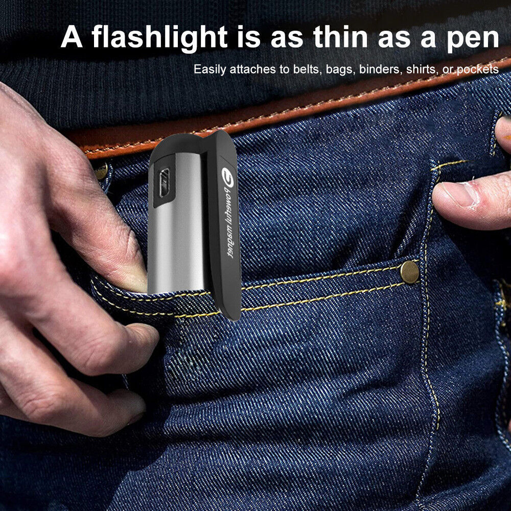 2-PACK USB COB LED Flashlight Work Light Magnetic Super Bright Torch Penlight US