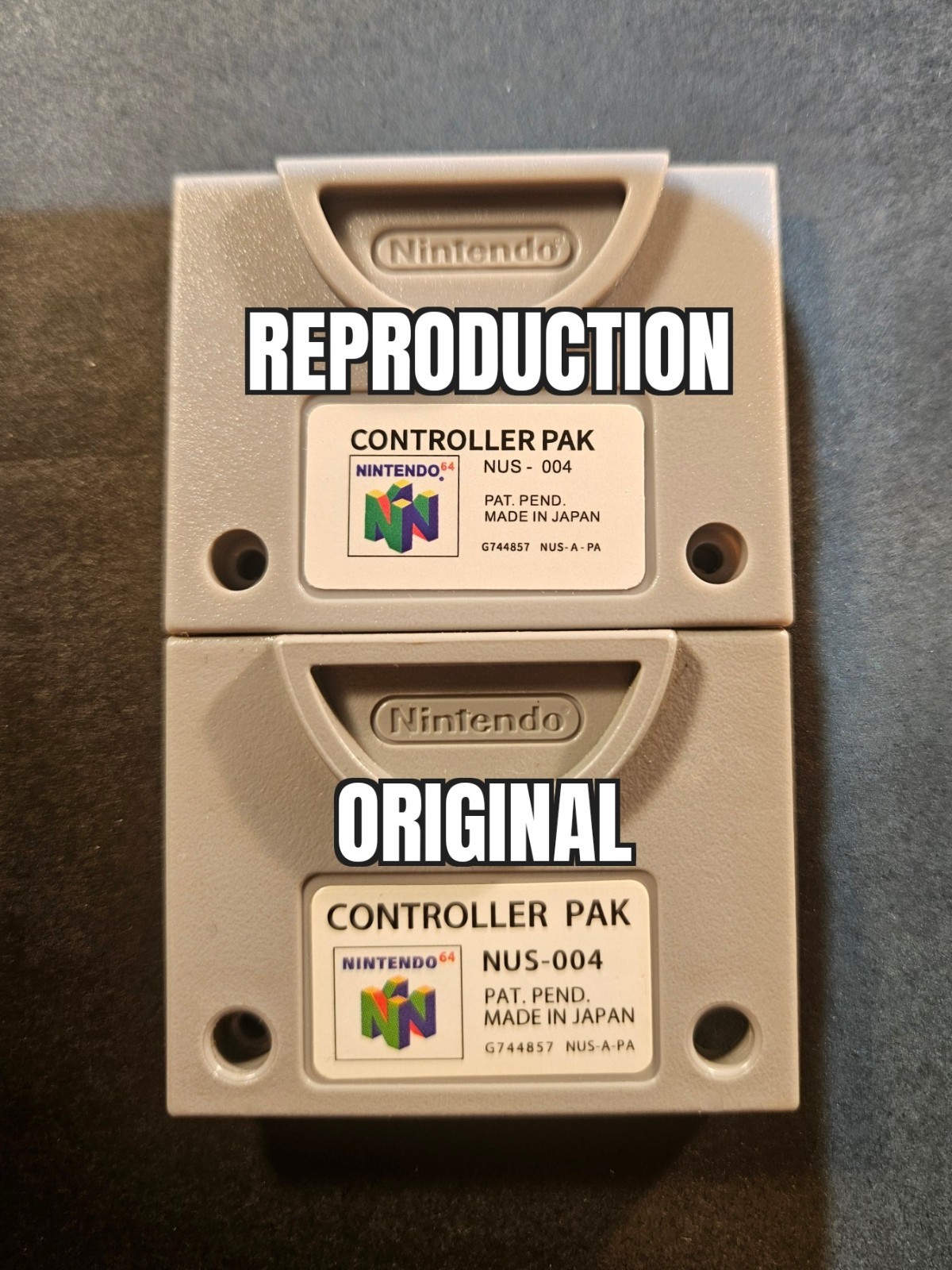 Nintendo 64 N64 Controller Pak NUS-004 *FRAM MOD* Memory Card Pack *NO BATTERY*