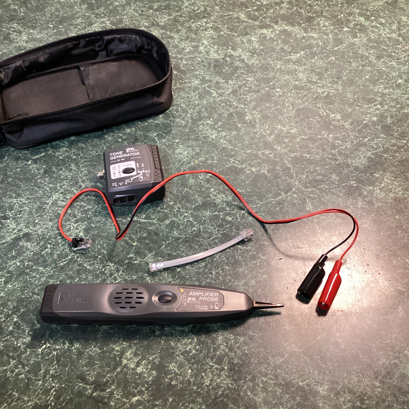 Ideal Tone Generator with Amplifier Probe Case Cables, Ethernet Fox & Hound Tool