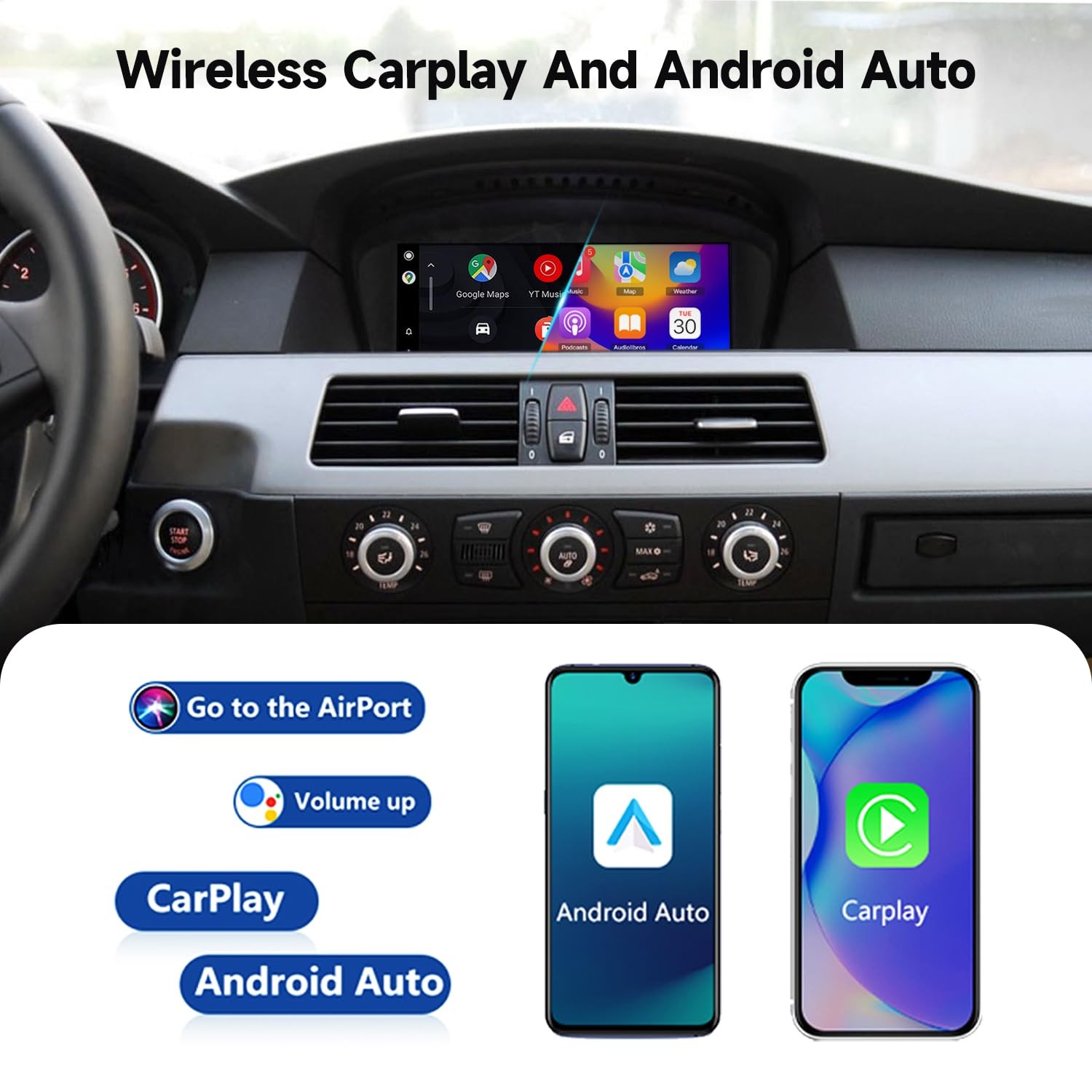 Wireless CarPlay TouchScreen For CCC BMW 3/5 Series E90 E91 E92/93 E60 E61 E63