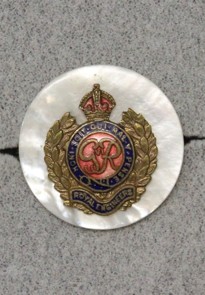 British Veteran/Sweetheart Pin: Royal Engineers (on Mother of Pearl)