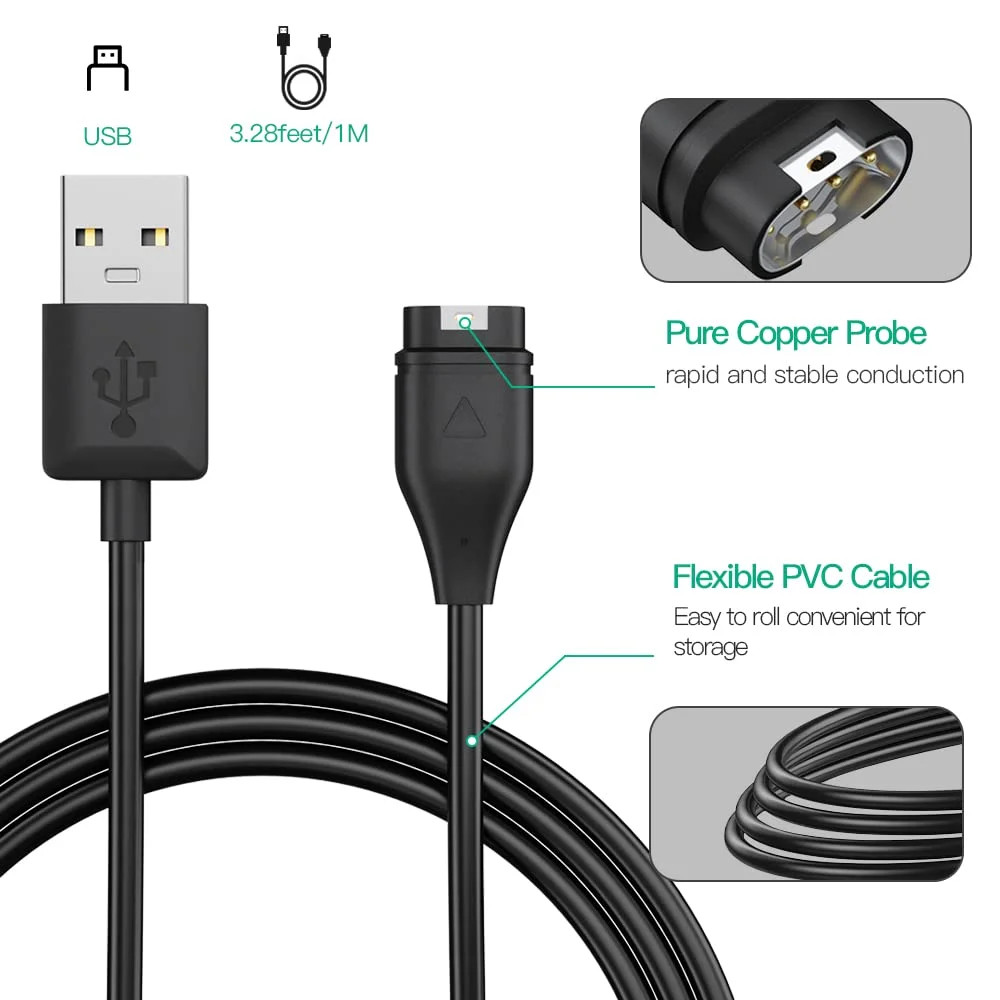 Compatible for Garmin Charger Cable (3 Pack)