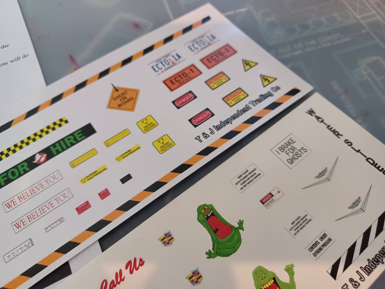 Ghostbusters Playmobil, Ecto-1 custom made replacement stickers and water slides
