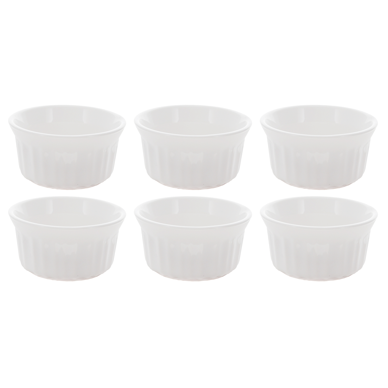 Corningware RS4 4oz/118mL Round French White Ramekins Bowl (6-Pack)