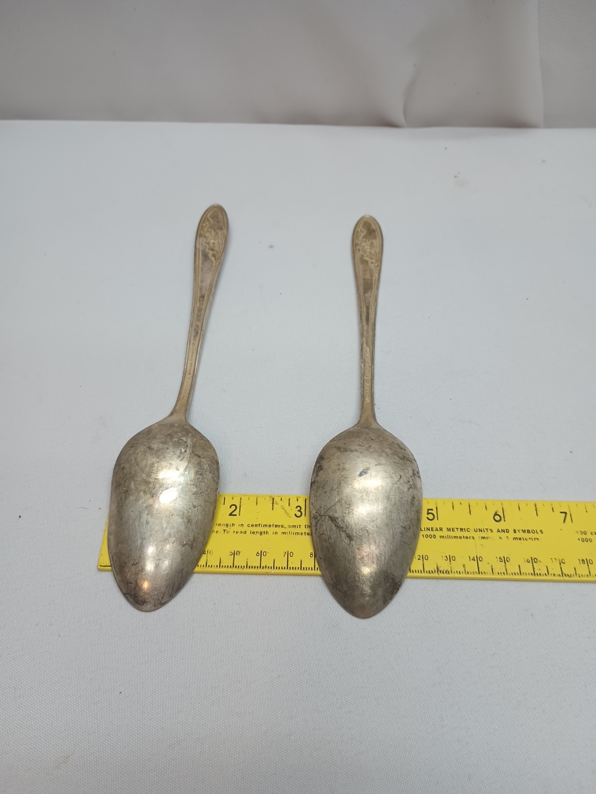 2 Vintage Oneida Tudor Plate Serving Spoons 8.5" Kitchen Utensil