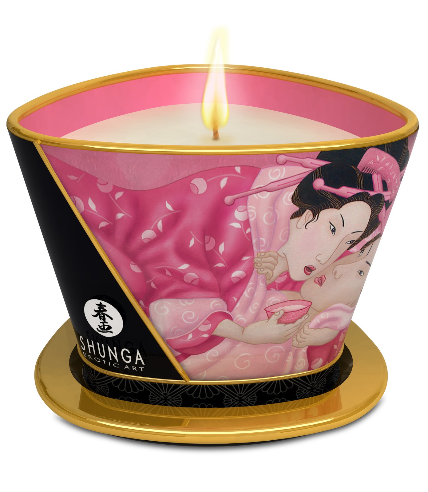 Shunga - Caress by Candlelight Massage Candle - 5.7oz - Roses