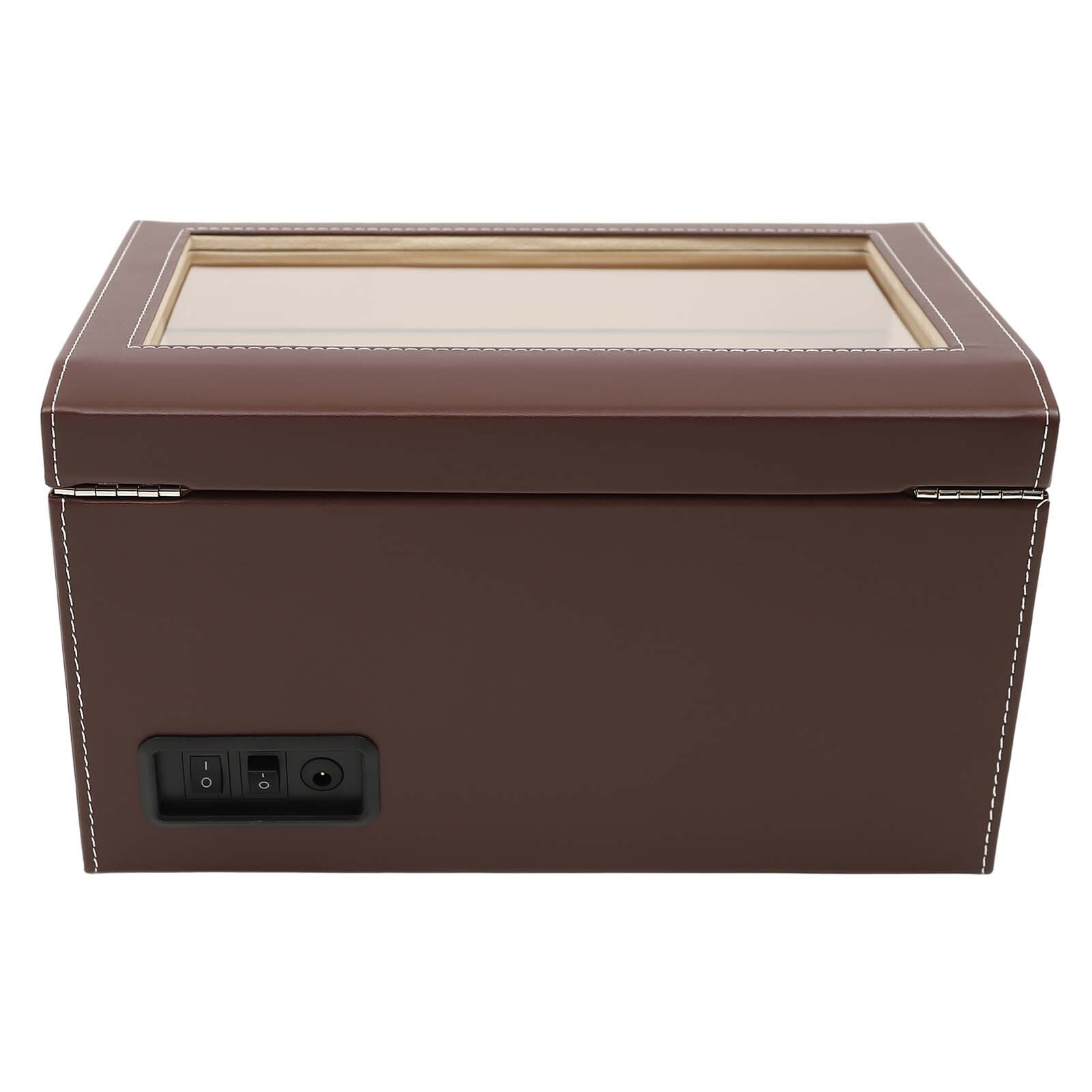 4+6 Automatic Rotation Leather Wood Watch Winder Storage Box Display Case