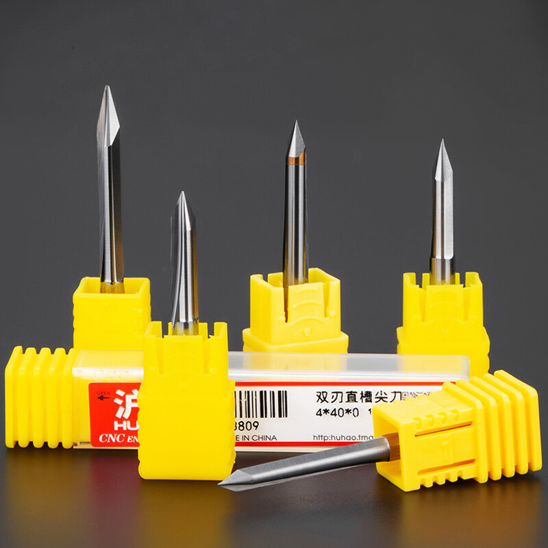 4mm Shank Tungsten Steel Engraving Bits 30/40/45/60/90 Degree 0.1-0.5mm CNC Tool