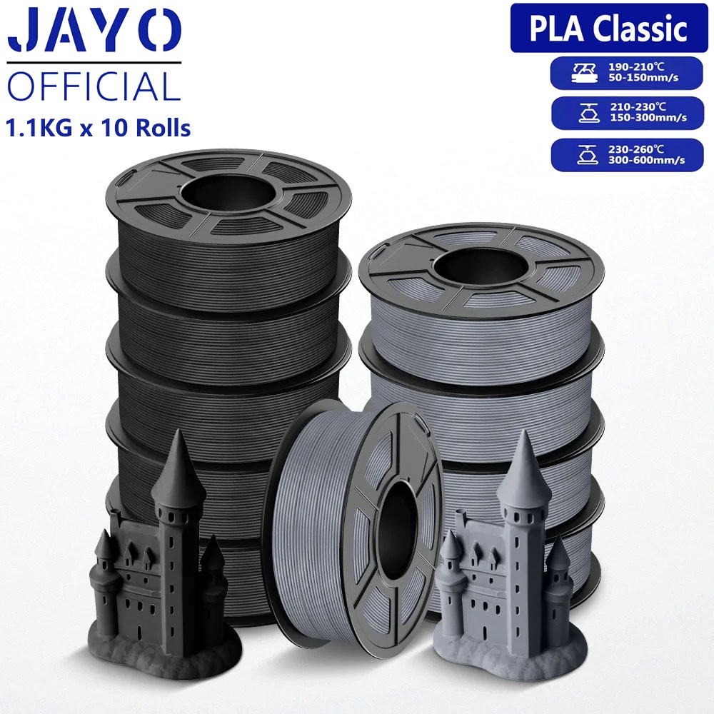 JAYO 11KG Set PLA Filament 1.75mm 600mm/s PLA Classic 3D Printer Filament Toy
