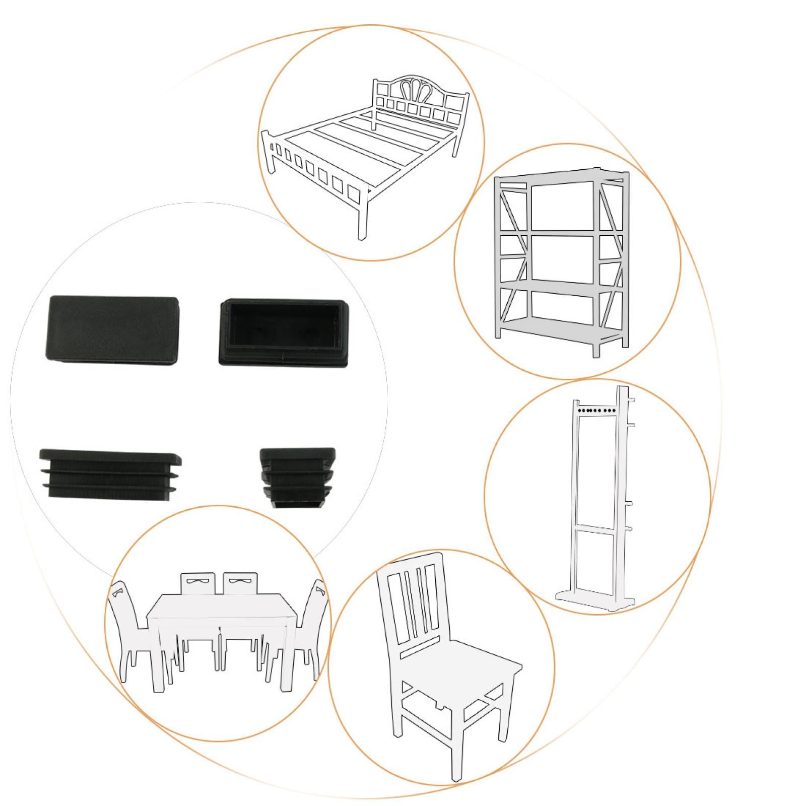 25mm x 50mm, Plastic with Rectangular Inserts, with Joint, 24pcs