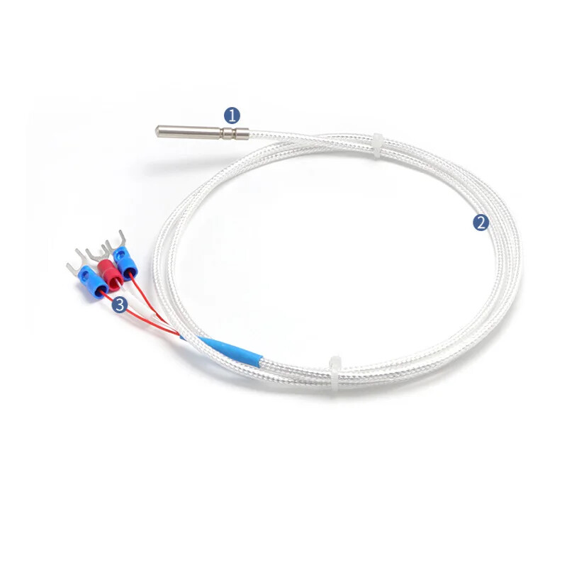 1/2/3M PT100 Temperature Sensor Thermocouple Stainless Steel probe telflon