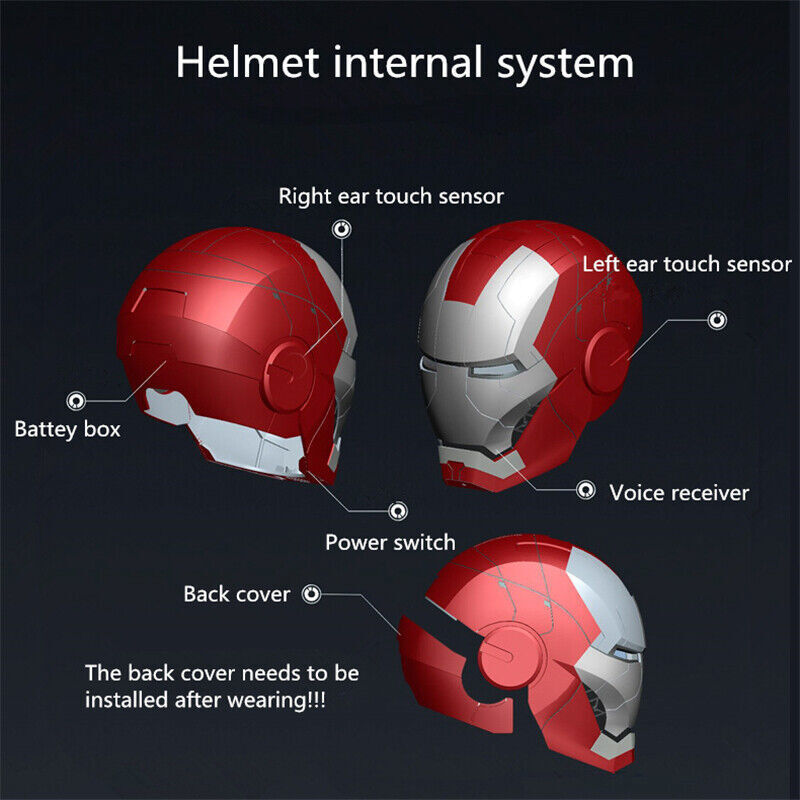 US StocK AUTOKING Iron Man MK5 Helmet Wearable Voice Control ABS Mask Cosplay