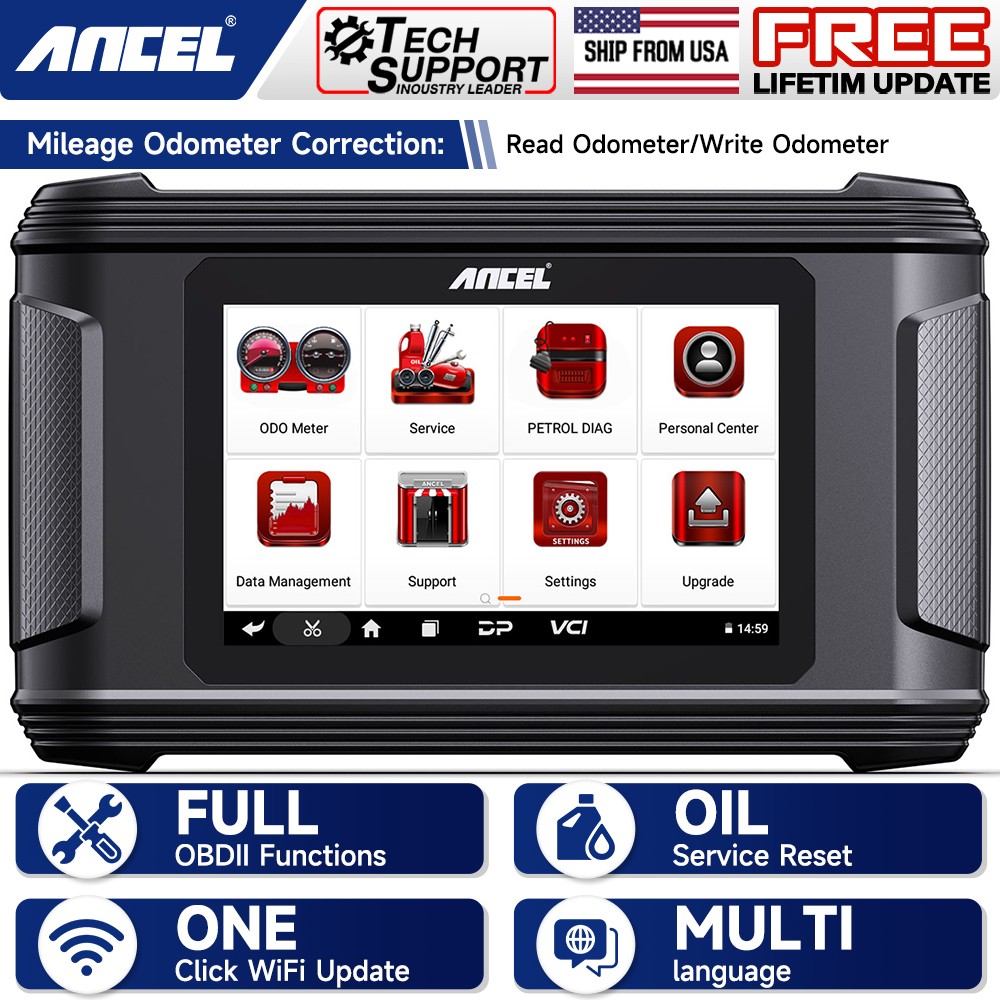 ANCEL Odometer Correction Collection Milleage Adjustment Scan Tablet OBD2 Reset