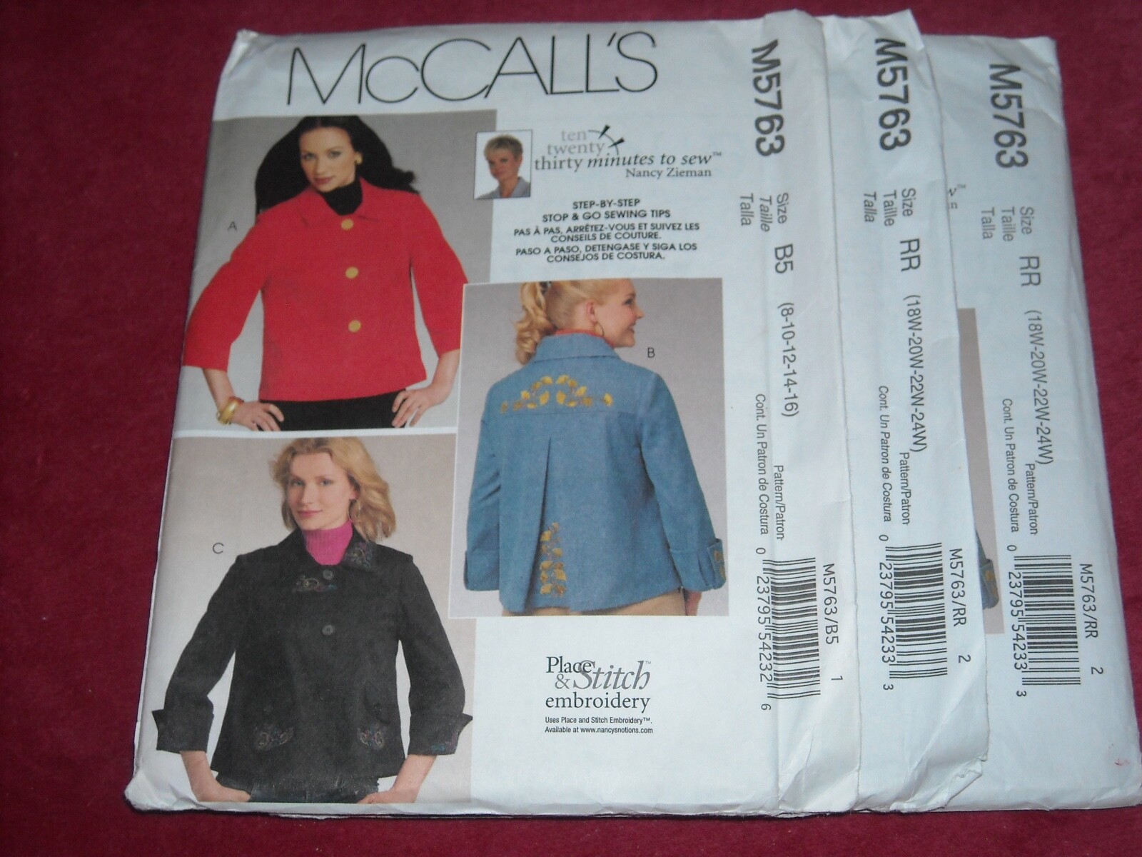 🌹 McCALL'S #M5763 - LADIES ~STEP BY STEP~ THREE STYLE JACKET PATTERN  8-24W FF