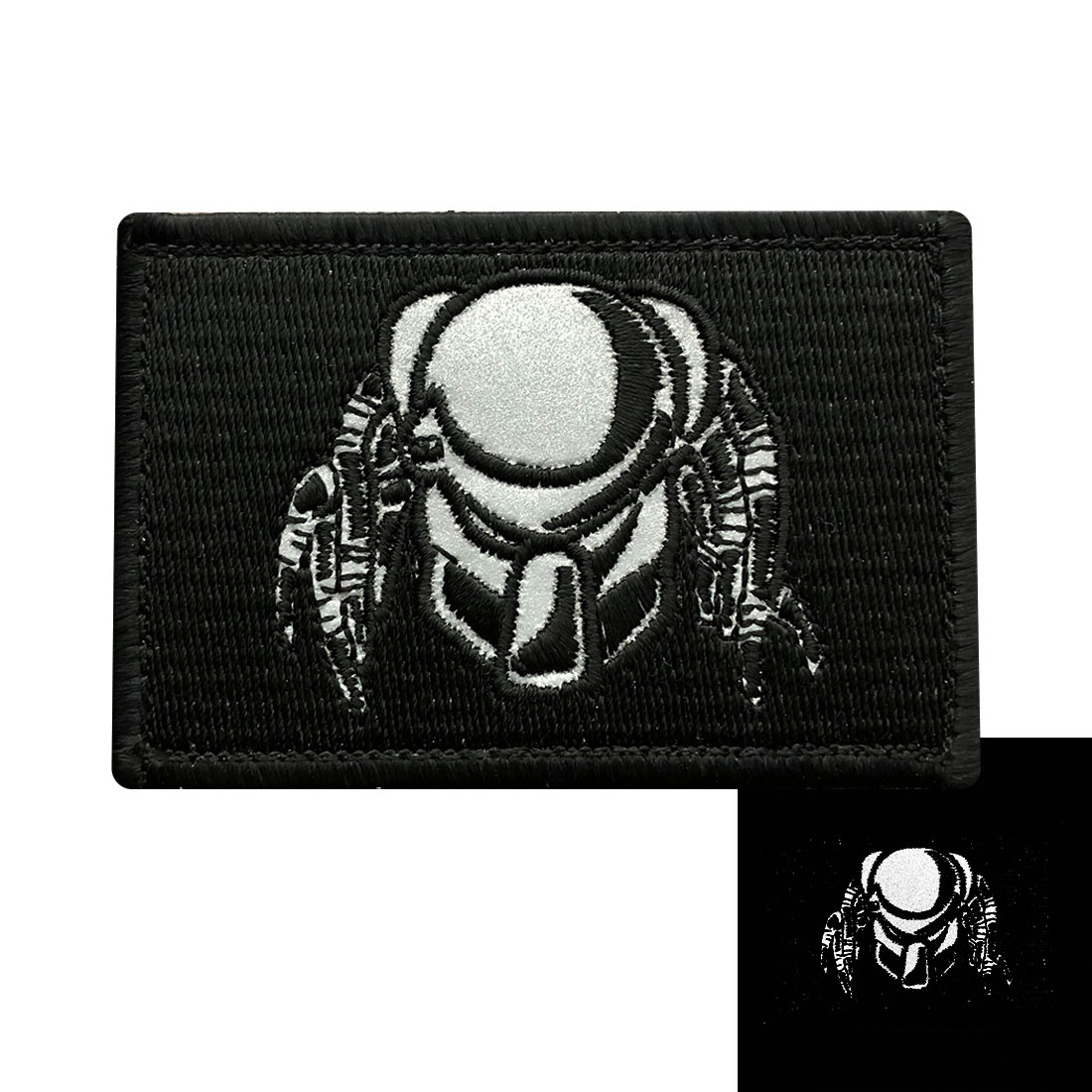 PREDATOR  ALIEN MOVIE REFLECTIVE GLOW ARNOLD ARMY HOOK PATCH (PD1)