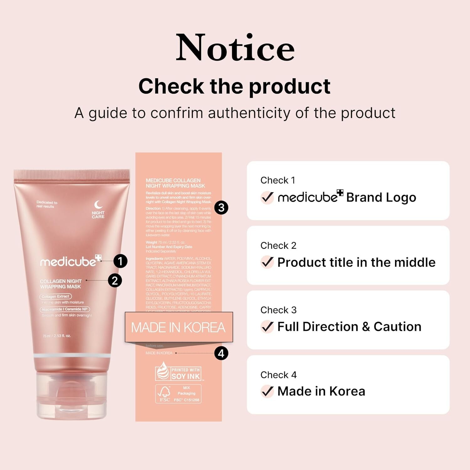Medicube Collagen Overnight Wrapping Peel Off Facial Mask Pack FREE SHIPPING