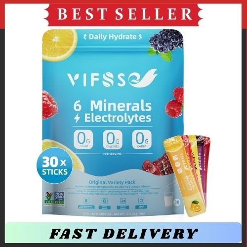 Electrolyte Drink Mix 30 Sticks Sugar Free Hydration Powder Variety Pack