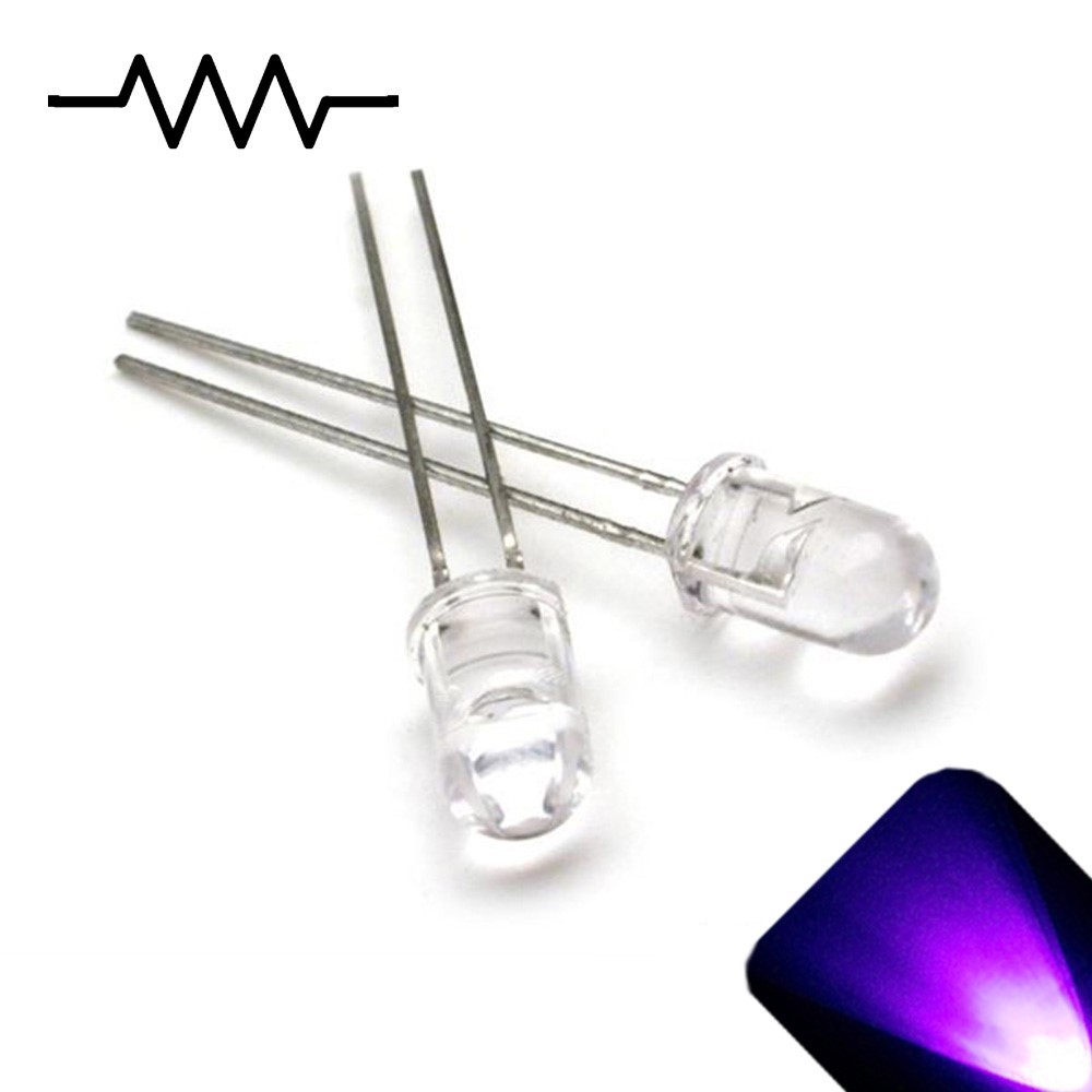 10 x 12v 5mm LED Light UV Purple Ultra Bright Internal Resistor 5v-15v 9v 6v no
