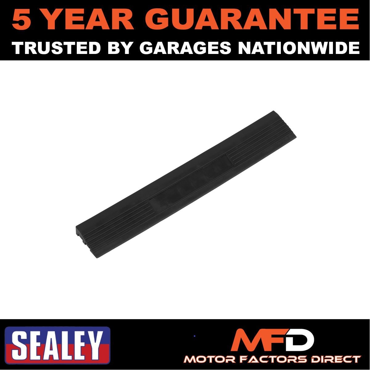 Sealey Polypropylene Floor Tile Edge 400 x 60mm Black Male Pack of 6 FT3EBM