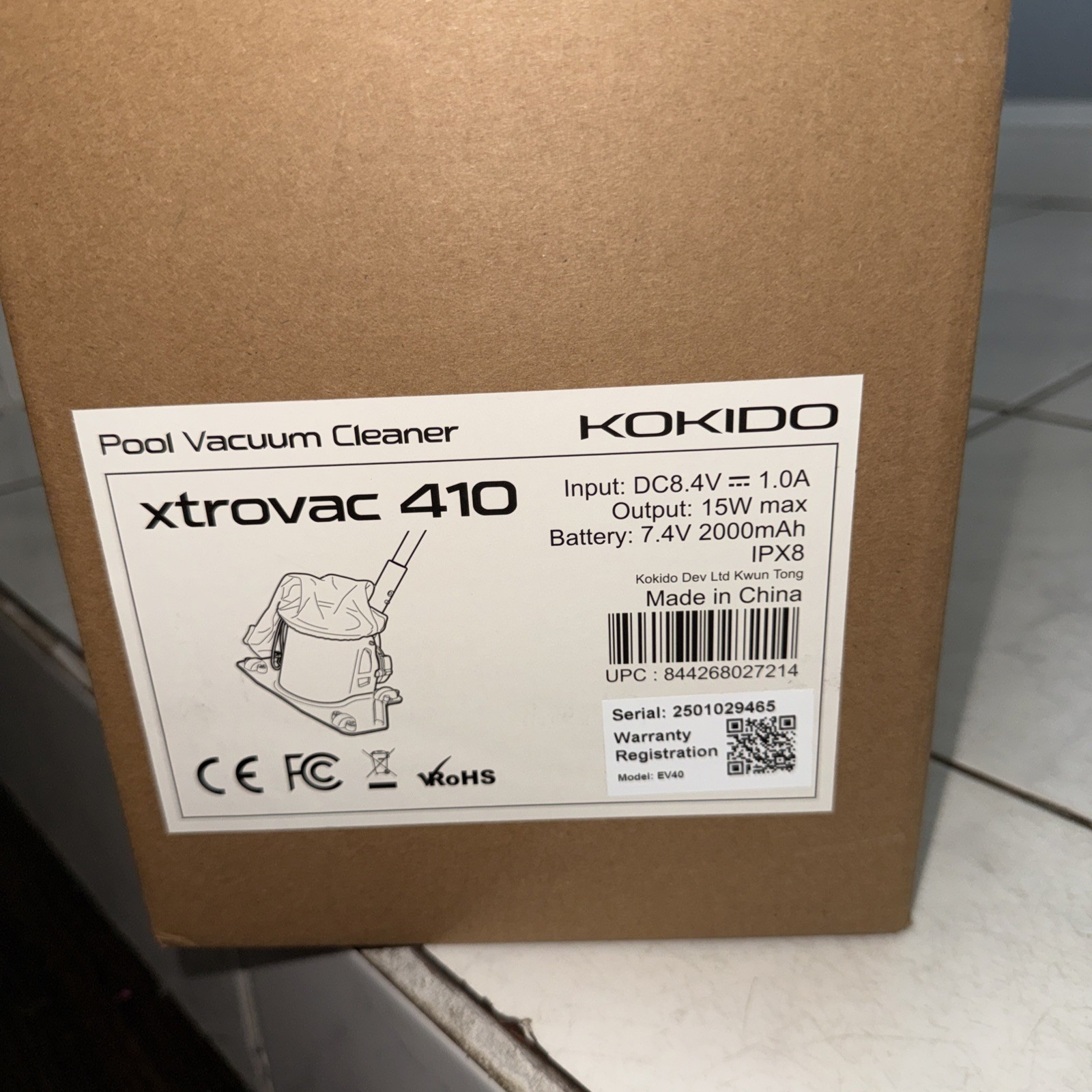 KOKIDO Xtrovac 410 Rechargeable Cordless Pool Leaf Vacuum - Open Box New