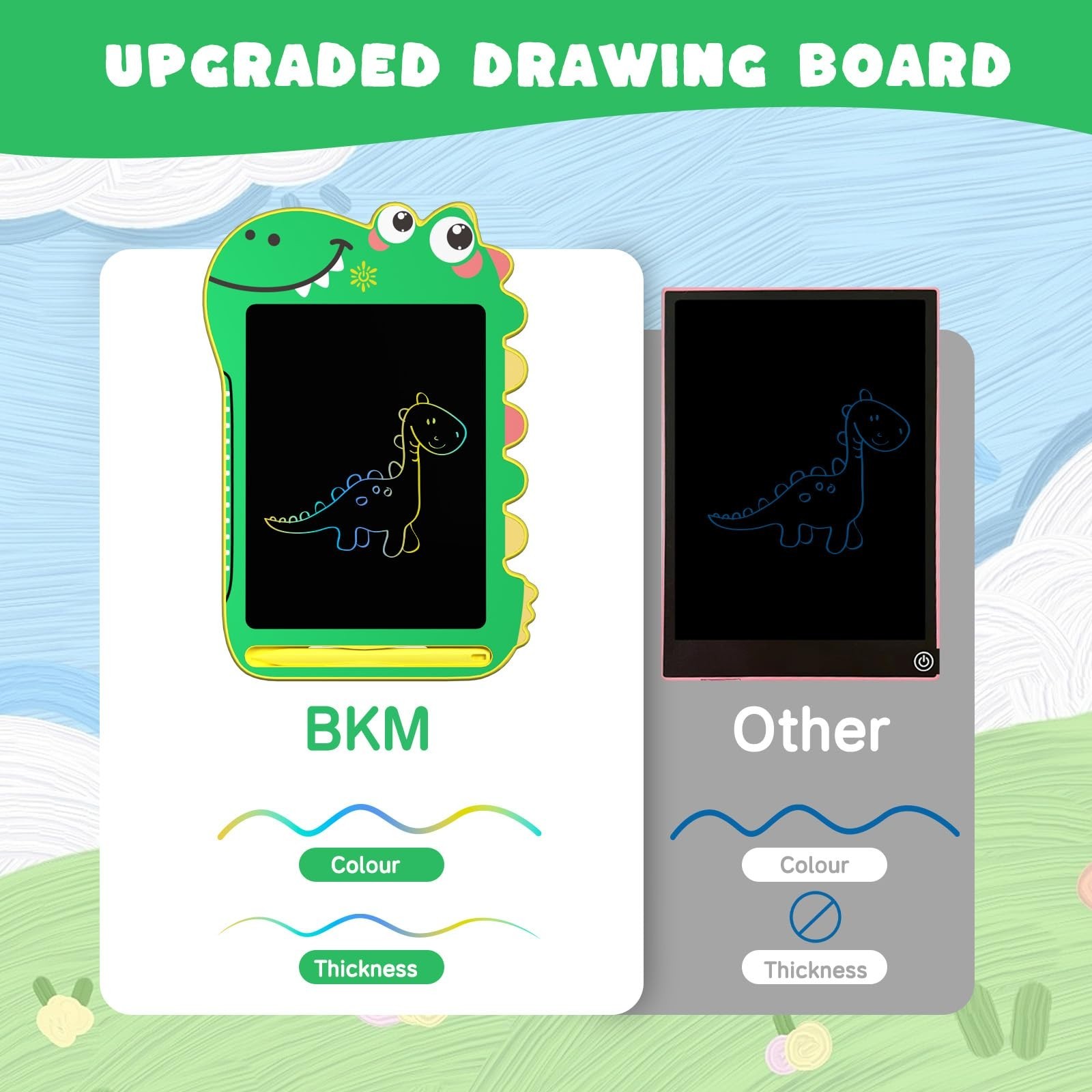 BKM LCD Writing Tablet 8.5 inch with Screen Lock & Erase Button