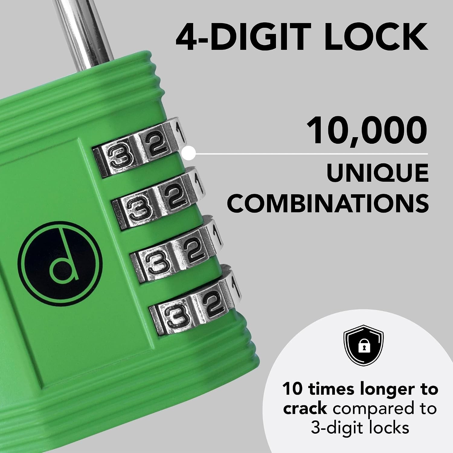 Heavy Duty Weatherproof 4-Digit Combination Lock - Keyless Security in Green