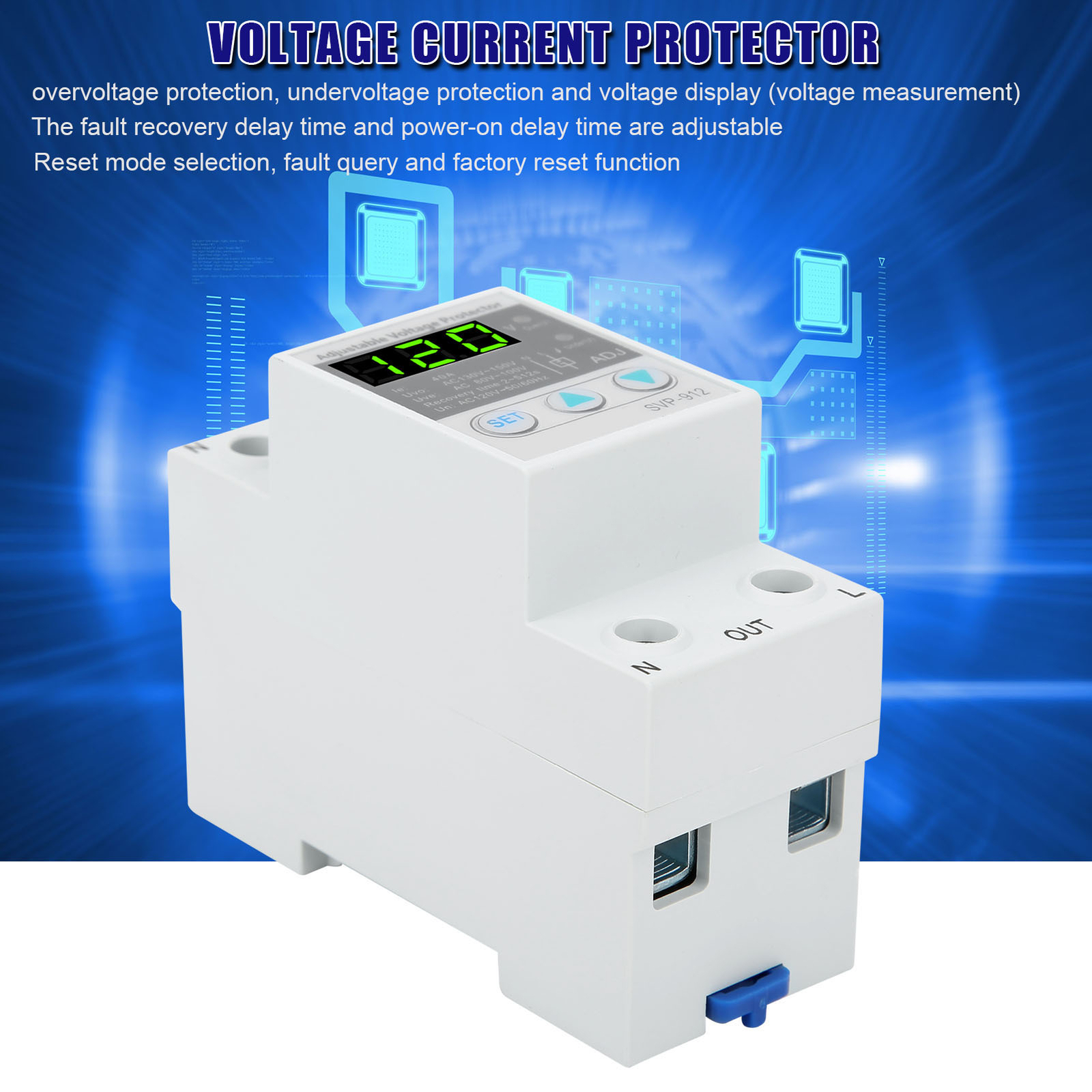 120VAC 40A Adjustable SelfRecovery Under Voltage Auto Reset Protection Switch