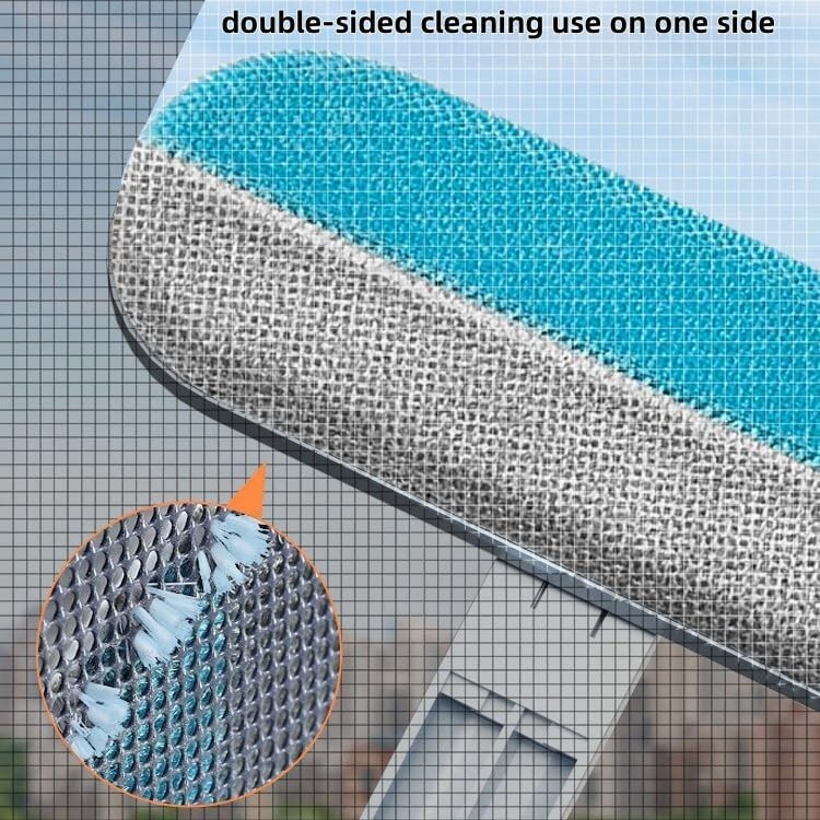 Window Screen Cleaning Brush with Handle – Wet & Dry Cleaner Mesh Screen Cleaner