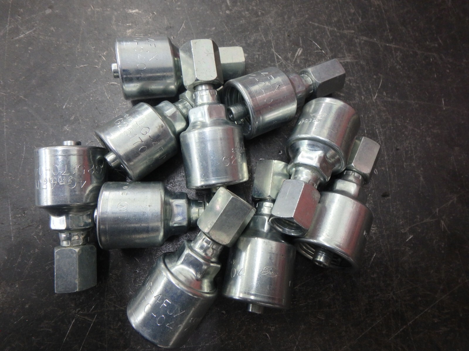 Lot of 10 Gates G25170-0404 4G-4FJX Hydraulic Fittings
