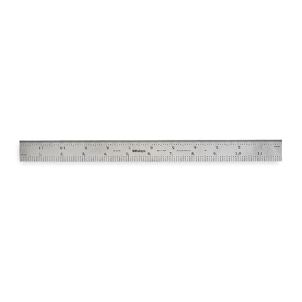 MITUTOYO 182-123 Steel Rule,Rigid,12 In,32/64/10/100ths 6C306