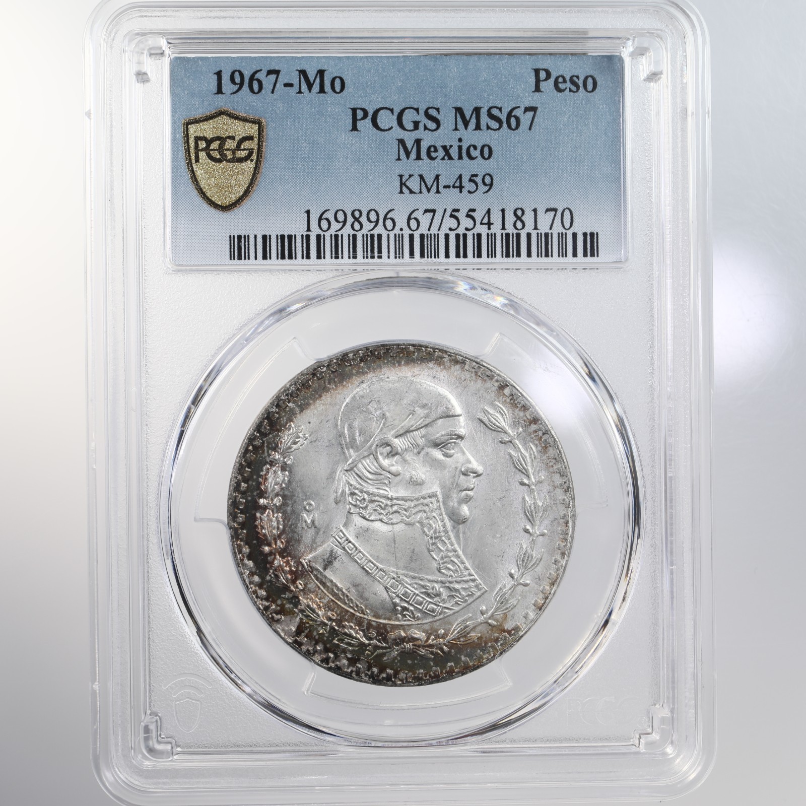 1967-Mo Mexico Peso KM-459 PCGS Certified MS 67