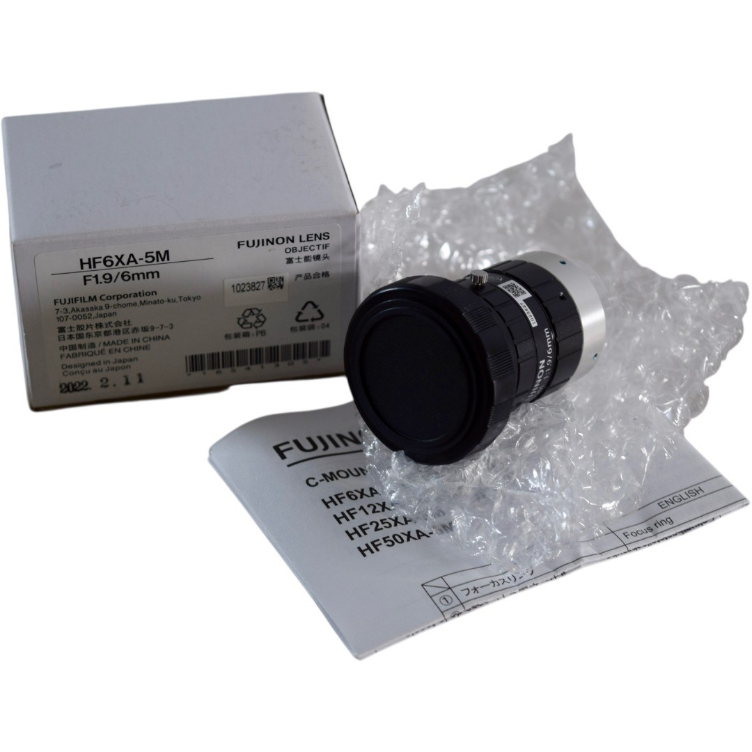 NEW Fujinon HF6XA-5M Machine Vision Lens 6mm F1.9 5MP 2 3 C Mount