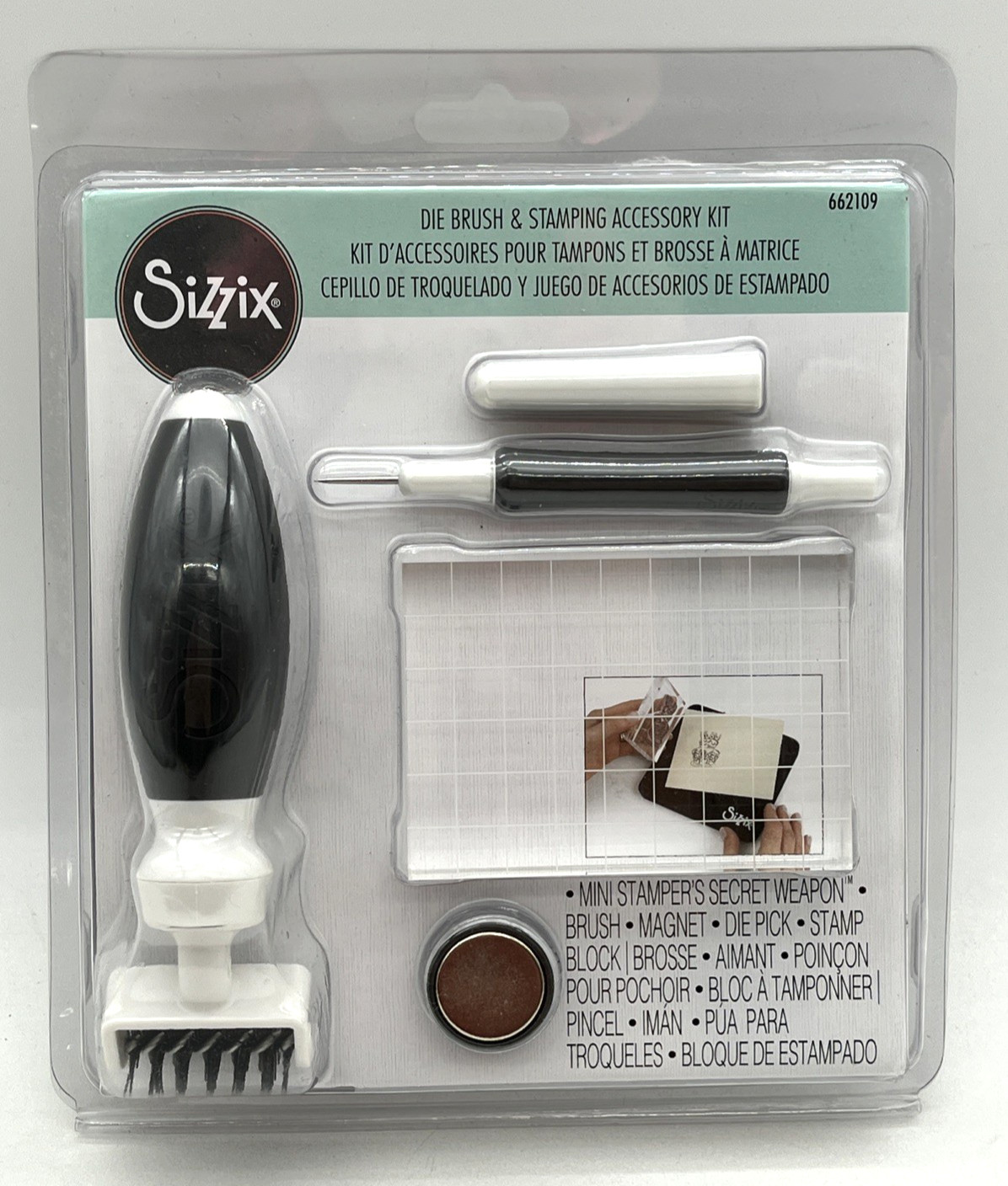 Sizzix Die Brush & Stamping Accessory Kit 662109 7pc Set New Sealed