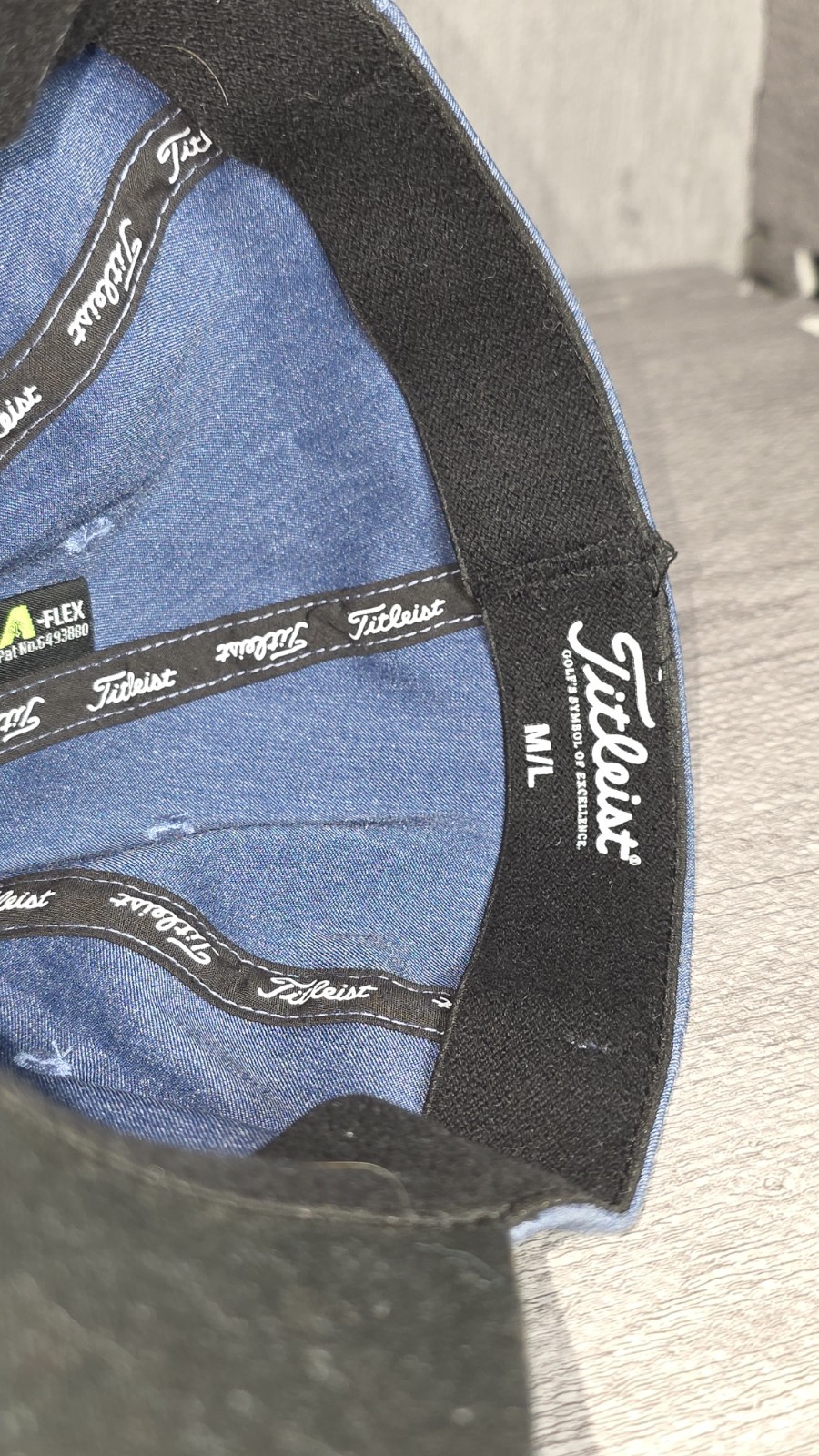Titleist Golf Hat Cap Fitted Mens Small Medium Blue Red Script Embroidery M/L